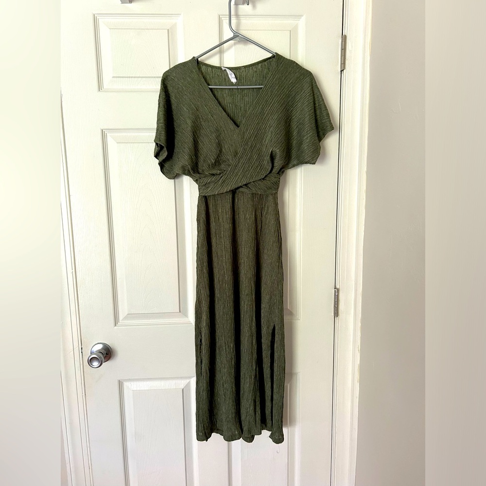 All In Favor Green Midi Dress